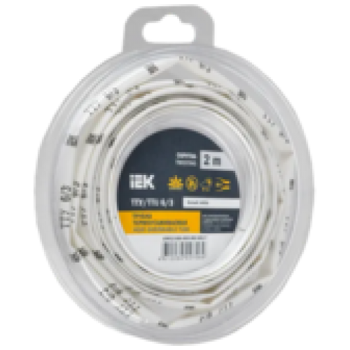 IEK Трубка термоусадочная ТТУ нг-LS 6/3 белая (2м/упак) (UDR12-006-003-002-K01-T)