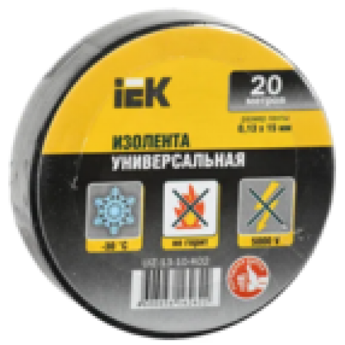 IEK MIXTAPE 3 Изолента 0,13х15мм черная 20м (UIZ-13-10-K02)