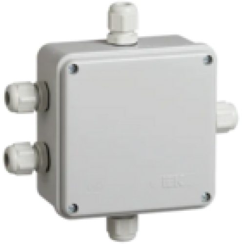 IEK Коробка распаячная КМ41330 для открытой проводки 100х100х50мм IP55 5 гермовводов PG9 серая (UKO10-100-100-050-K51-55)