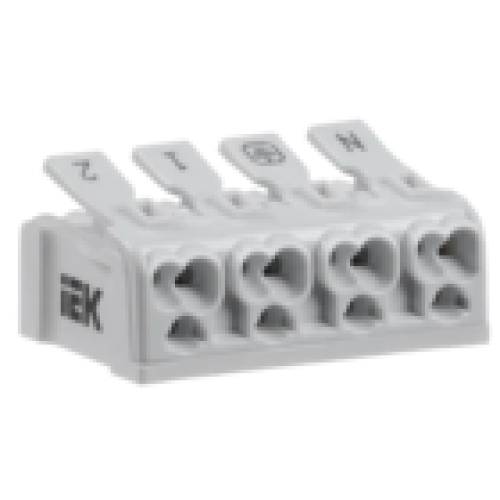 IEK Клемма пружинная соединительная КСП4-2L+N+PE (UKZ-B06-4P-F0-E0-10)