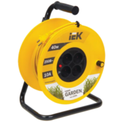 IEK Катушка УК40 с термозащитой 4 места 2P/40м 2х1,0мм2 GARDEN (WKP23-10-04-40)