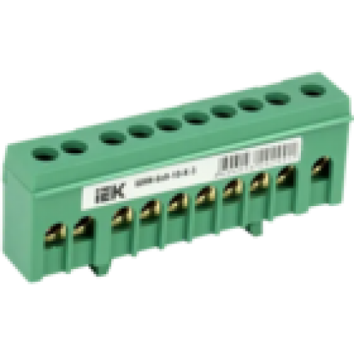 IEK Шина PE земля в корпусном изоляторе на DIN-рейку ШНИ-6х9-10-К-З (YNN10-69-10KD-K06)